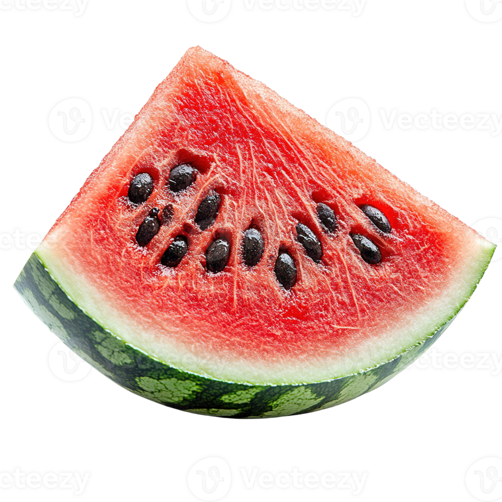 Ripe Watermelon Cut into Triangular Slice Highlighting Juicy Texture and Vivid Colors png