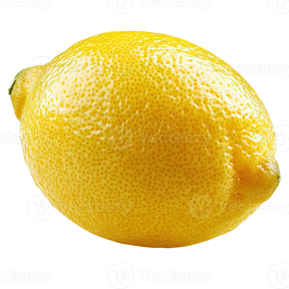 Organic Ripe Lemon with Glossy Skin Isolated on Transparent Background png