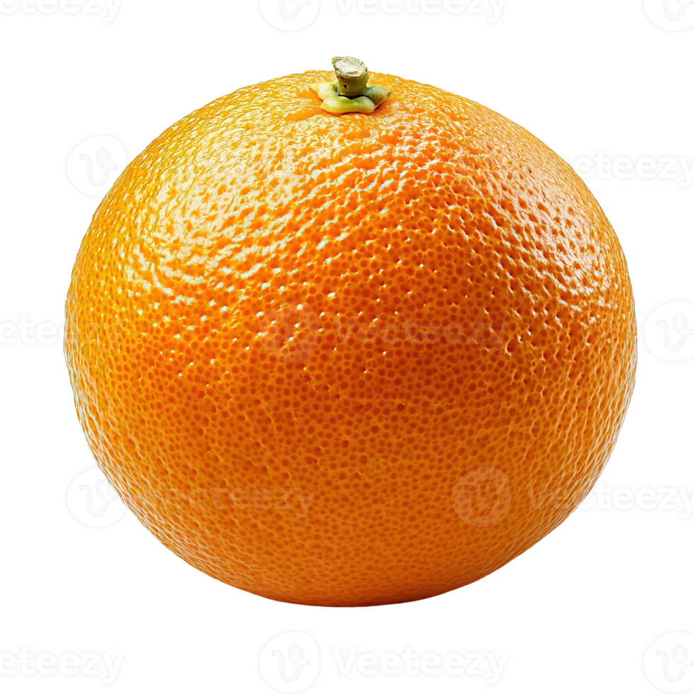 Close-Up of a Juicy Orange Fruit with Natural Pores and Vibrant Color Isolated on Transparent Background png