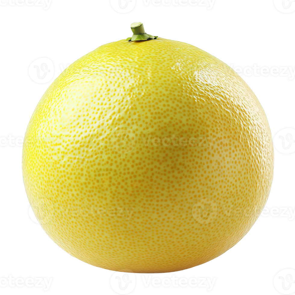 Isolated Pomelo with Detailed Surface Texture and Glossy Skin png