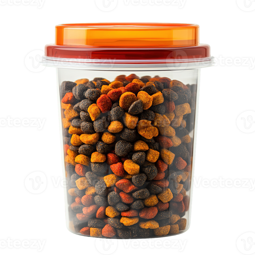Durable and Stylish Pet Food Storage Container with Secure Locking Lid Isolated on Transparent Background png