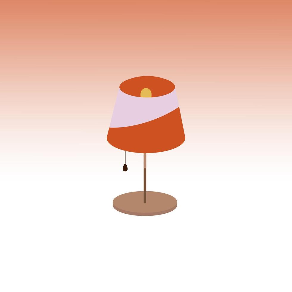 Study table lamp with elegant color decoration vector