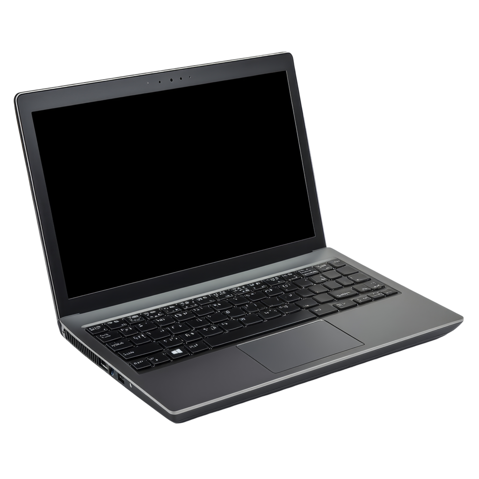 Modern laptop isolated on a transparent background for design, technology, and business applications, Laptop Isolated png