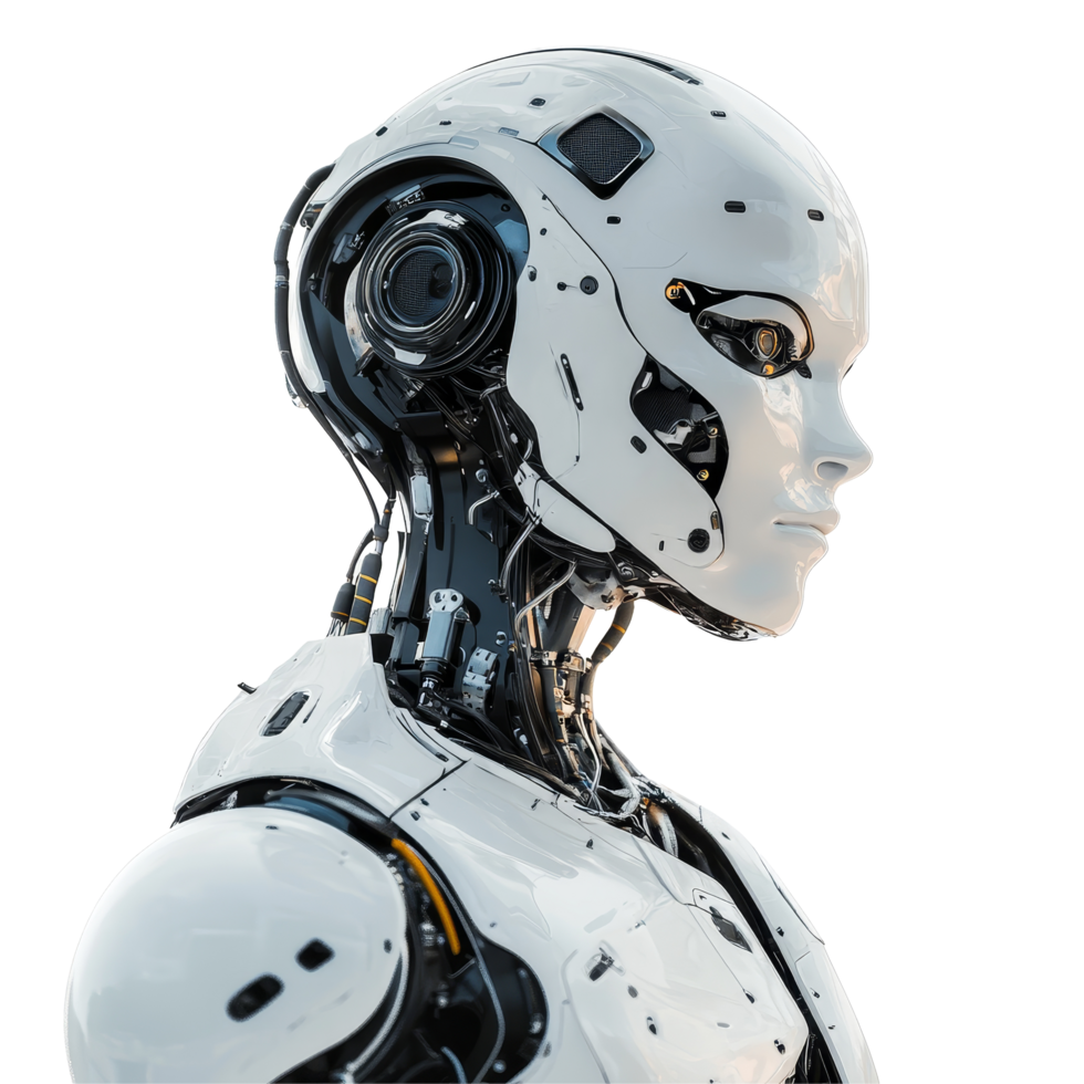Advanced AI robot kit displayed on a clean transparent background showcasing modern technology and design aesthetics, First ai kit on transparent background png