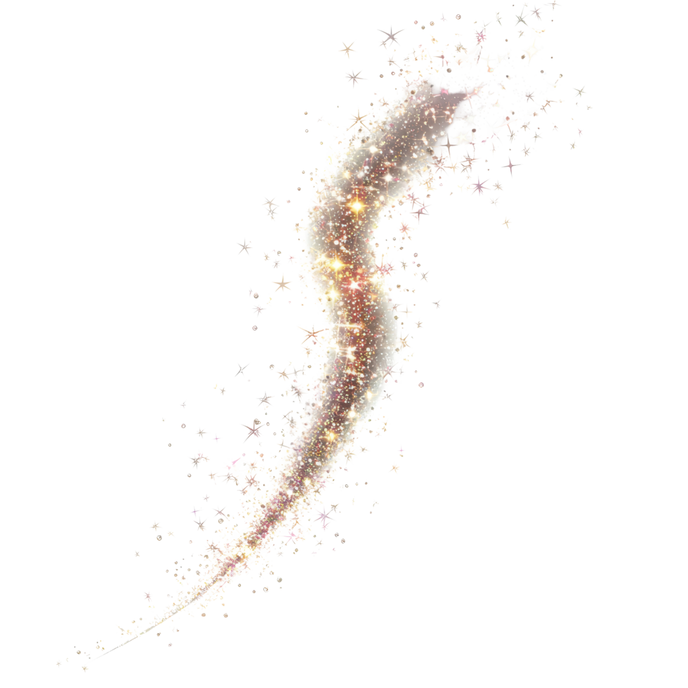 A beautiful trail of sparklers creates a mesmerizing wave effect in an isolated setting during a festive celebration, Sparklers Trail Wave Effect, file of isolated object on transparent background png