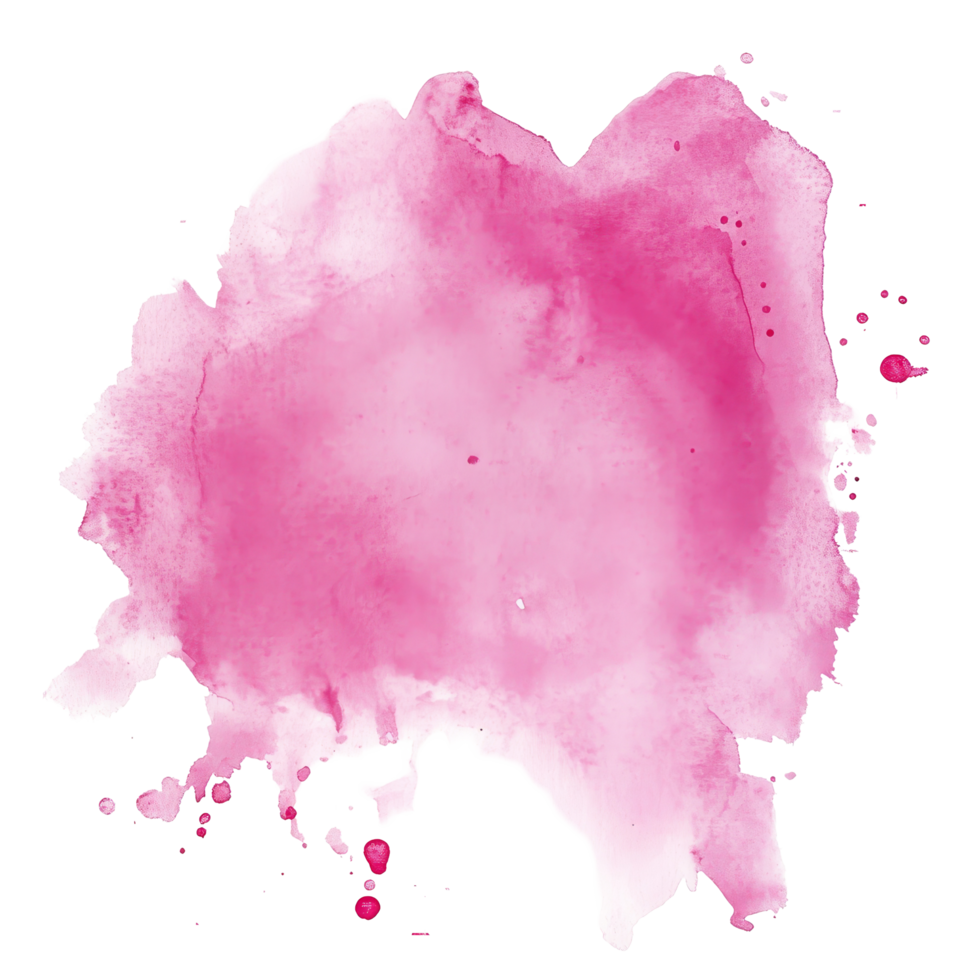 Beautiful pink watercolor stain on a transparent background, perfect for art projects and creative designs, Pink Watercolor Stain on transparent background png