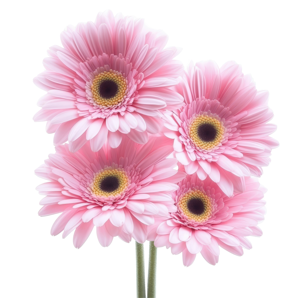 Beautiful pink Gerbera daisies isolated on a clean transparent background for fresh floral arrangements, of Gerbera Daisy flowers isolated on transparent background png