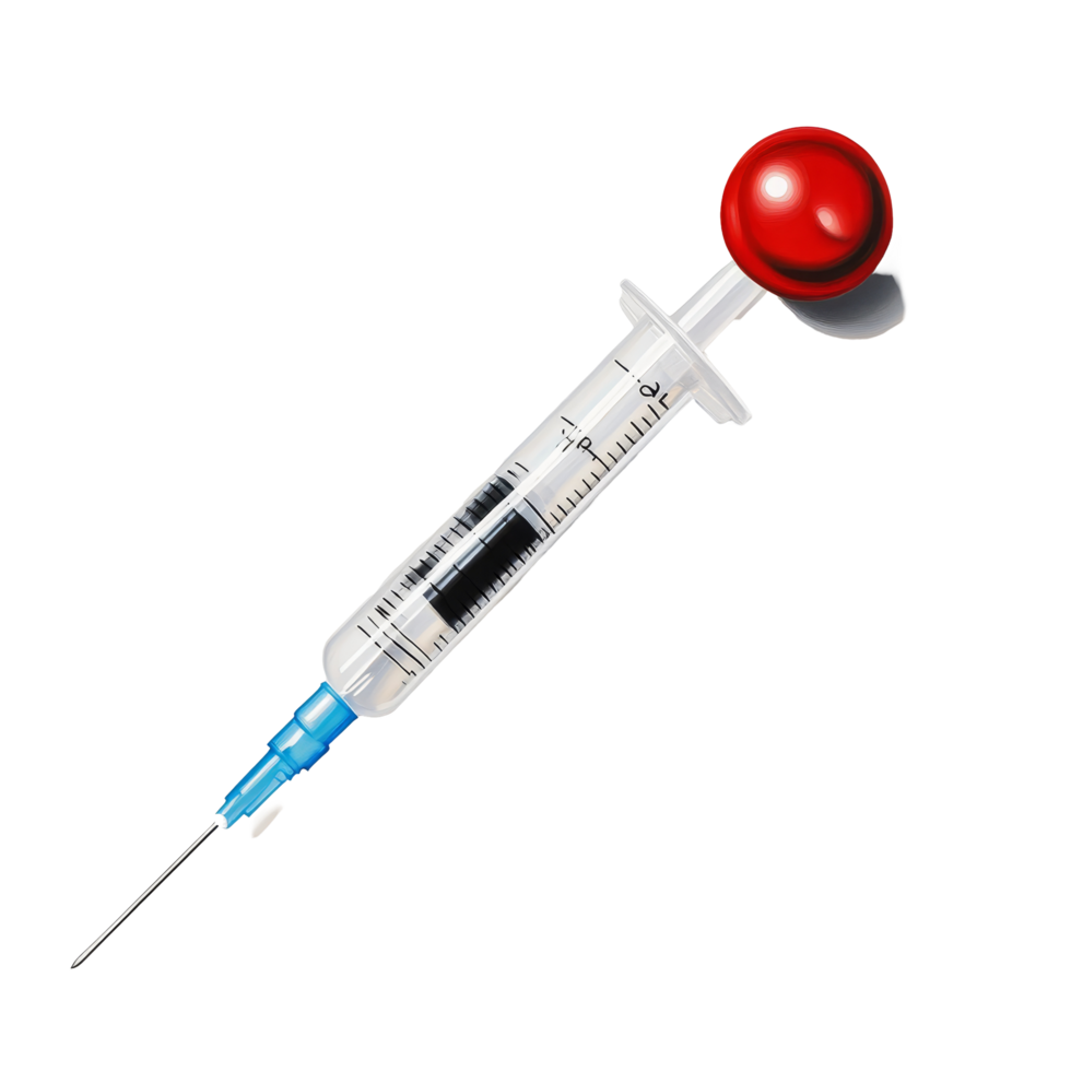 Syringe filled with medicine resting on a clean surface in a clinical setting during daylight hours, syringe with medicine png