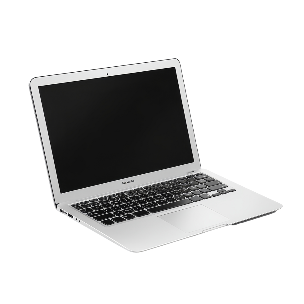 A sleek laptop resting on a transparent background ready for work or creativity at any time of day, Laptop Isolated png