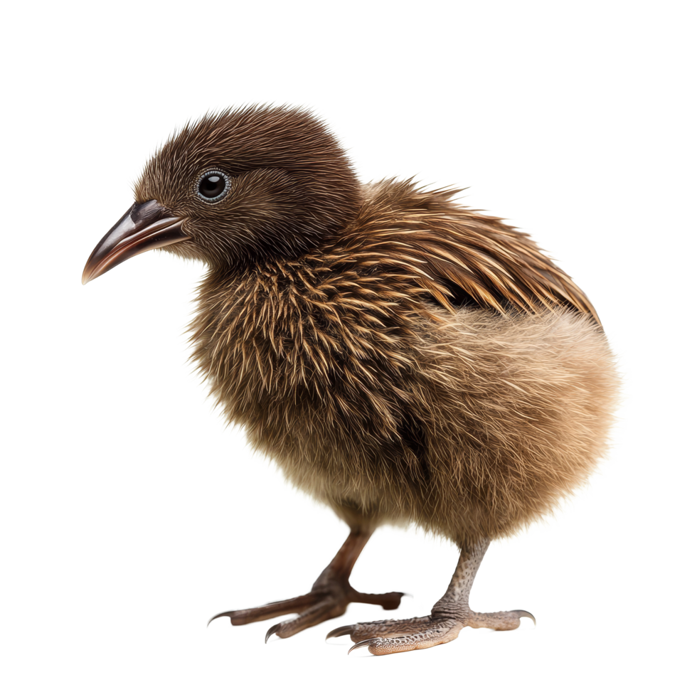 A closeup view of a kiwi chick isolated on a transparent background during a natural moment, Red kiwi fruit isolated on transparent background png