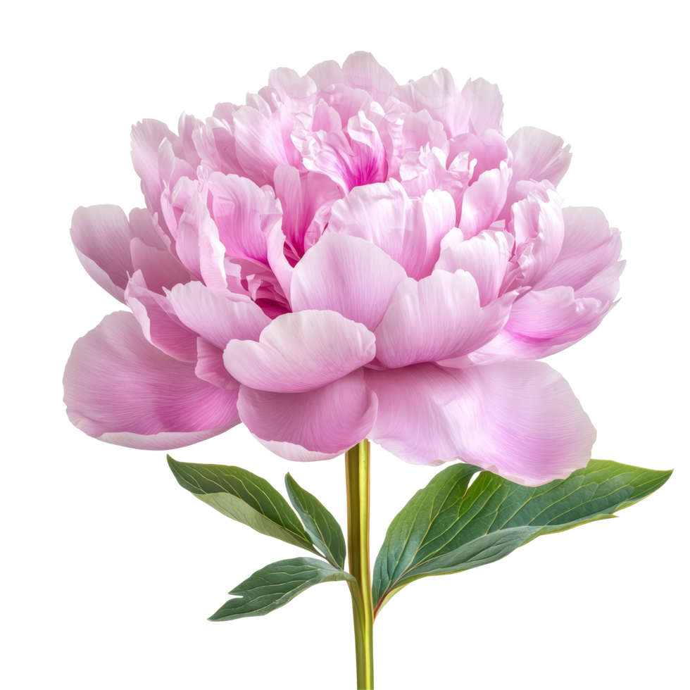 Beautiful peony flower isolated on a transparent background showcasing its delicate petals and vibrant colors, Peony flower isolated on transparent background png