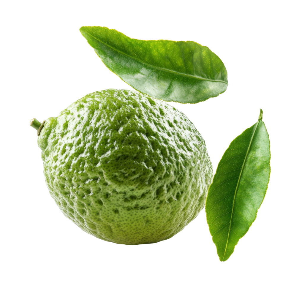 Fresh bergamot fruit with vibrant green leaves isolated on a transparent background for culinary and aromatic uses, fresh bergamot fruit with leaf isolated on transparent background png