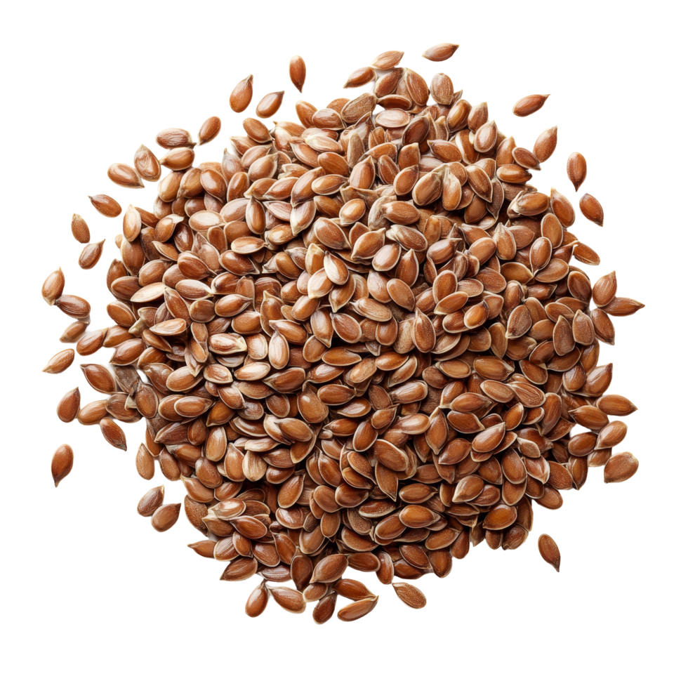 A heap of nutritious flax seeds isolated on a transparent background for healthy eating and cooking uses, Flax seeds heap isolated on transparent background png