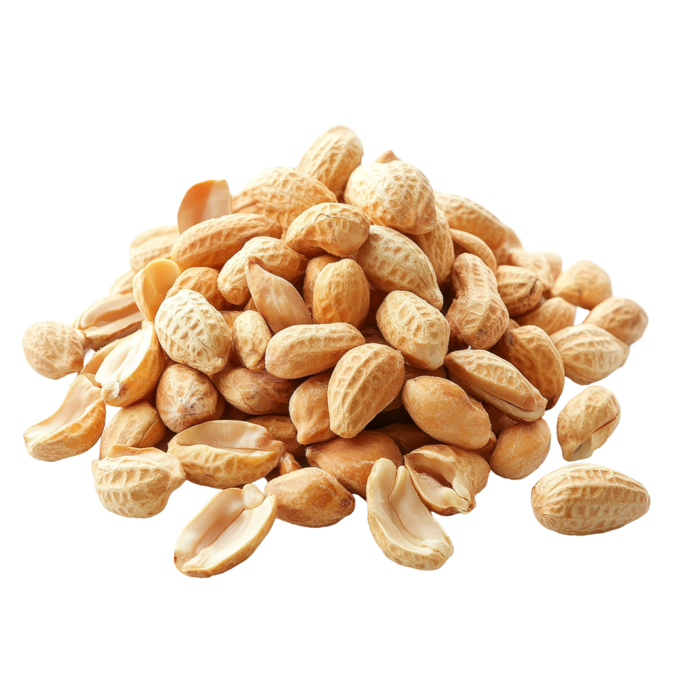 Roasted tiger stripe beans in their shells piled together on a transparent surface, showcasing a delightful snack, roasted peanuts thai name is tigerstripe beans isolated on transparent background png