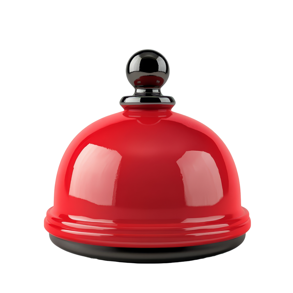 Bright red service bell on a transparent background, perfect for indicating attention or service at restaurants or hotels, red ring bell isolated on transparent backgroundfile png