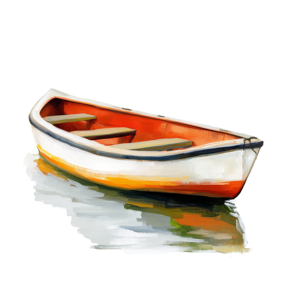 A serene paddleboat rests on still water against a minimal transparent background capturing a tranquil moment, Paddleboat transparent background png