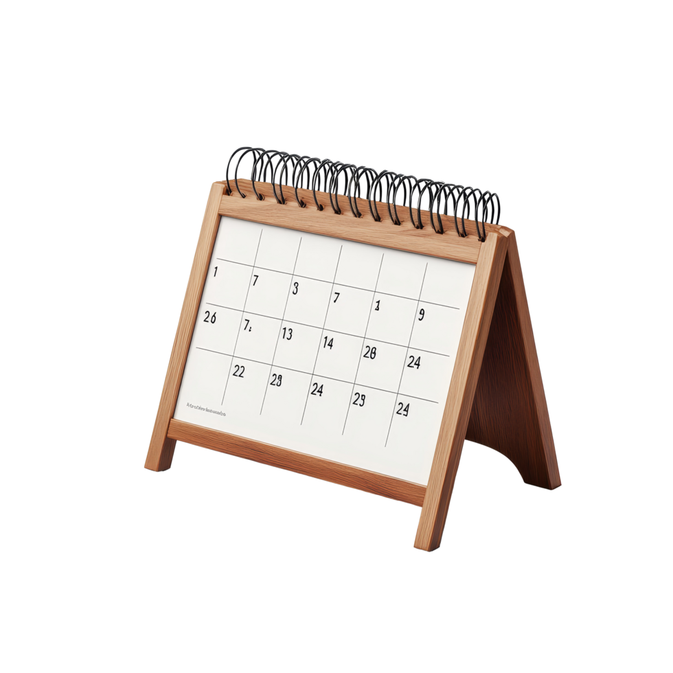 Table calendar for July displayed against a transparent backdrop emphasizing its design and structure, table calendar 2024 july isolated on transparent background png