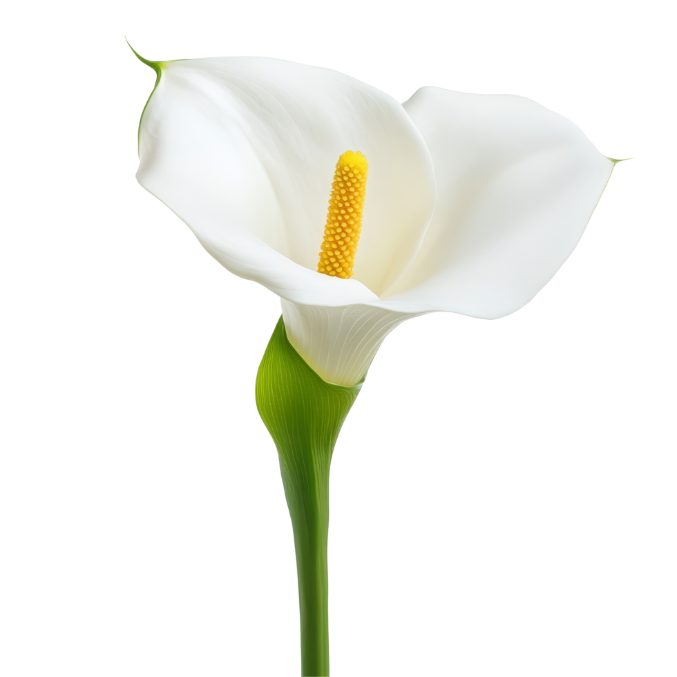Elegant cala lily flower on a transparent background capturing delicate beauty and simplicity, cala lily flower isolated on transparent background png
