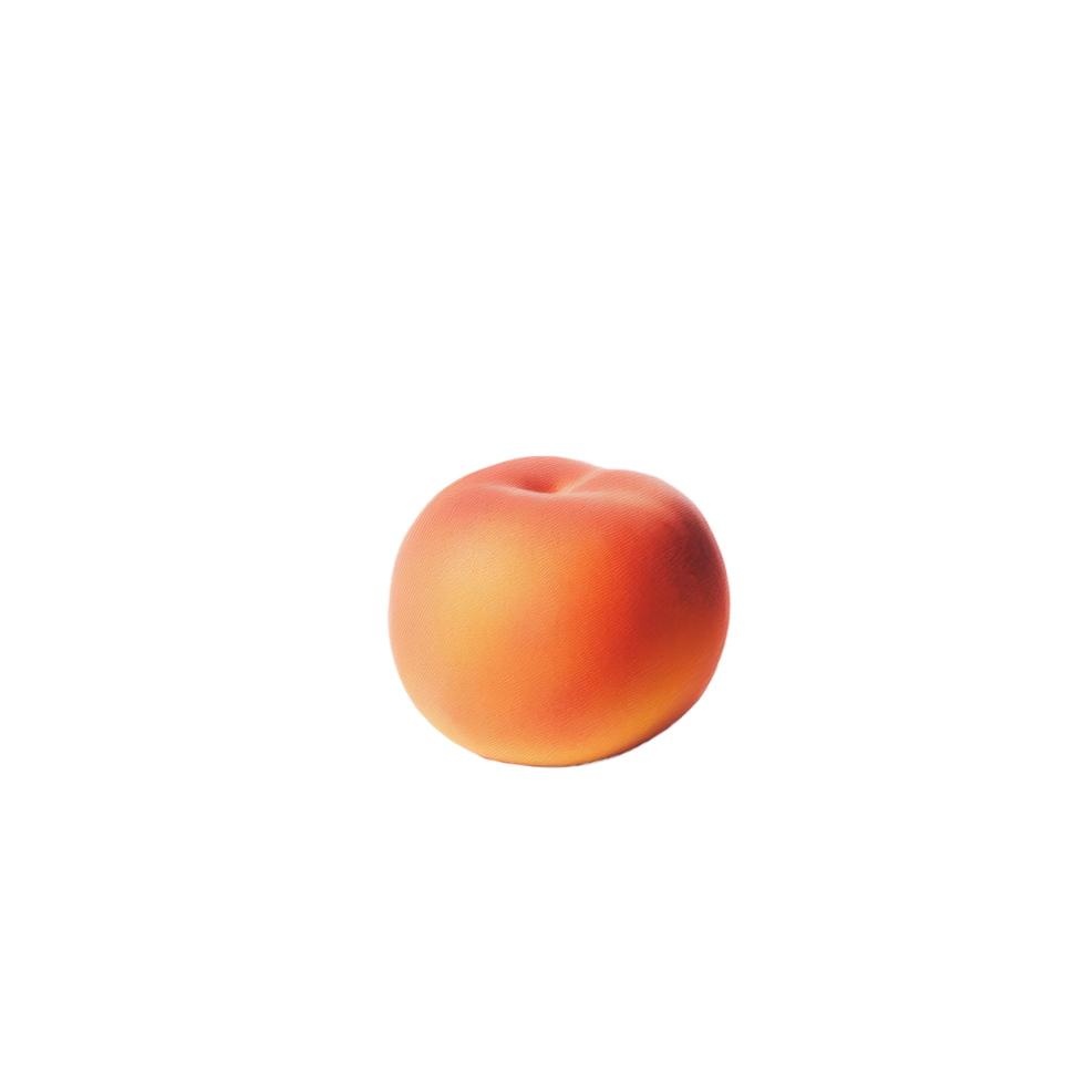 Fresh peach on a bright transparent background highlighting its natural color and smooth texture in a minimalistic setting, Striped Beach Bags on transparent background png