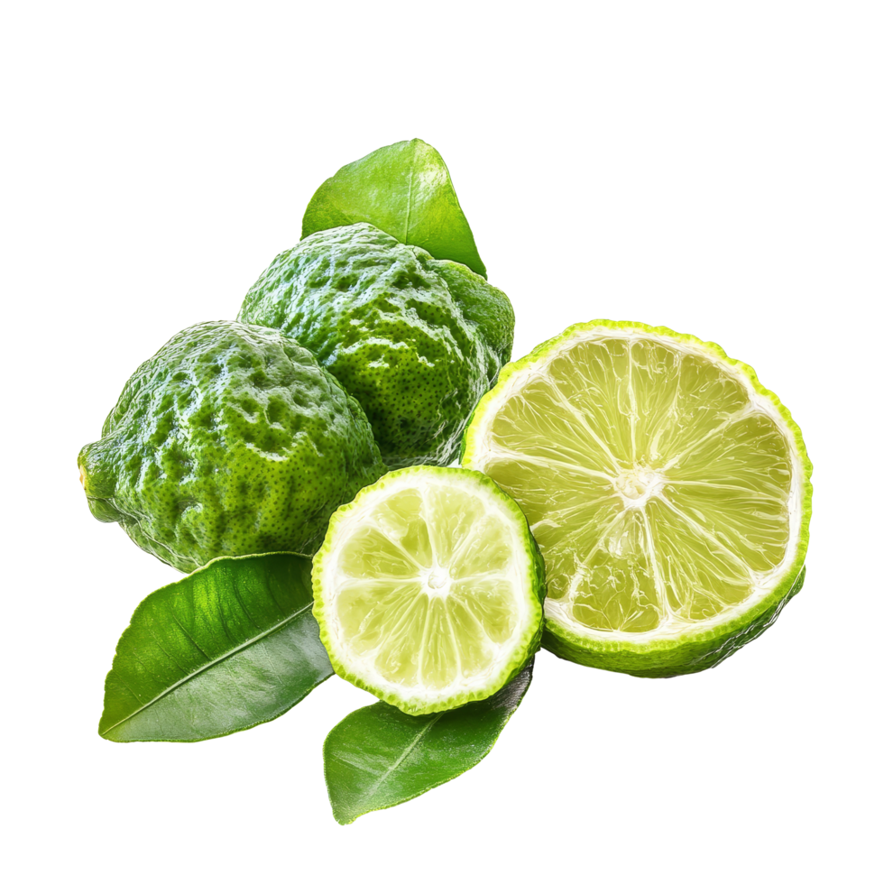 Fresh bergamot fruit with vibrant leaves isolated on a transparent background for culinary use, bergamot fruit with leaf isolated on transparent background png