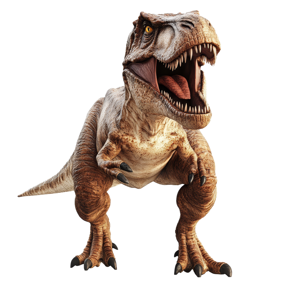Exciting depiction of a Tyrannosaurus Rex dinosaur on a transparent background for educational purposes, Tyrannosaurus Rex Dinosaur on transparent background png