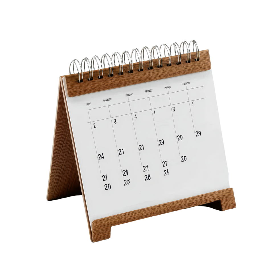 A minimalist table calendar for April sitting on a transparent background suitable for office or home decor, table calendar 2023 april isolated on transparent background png