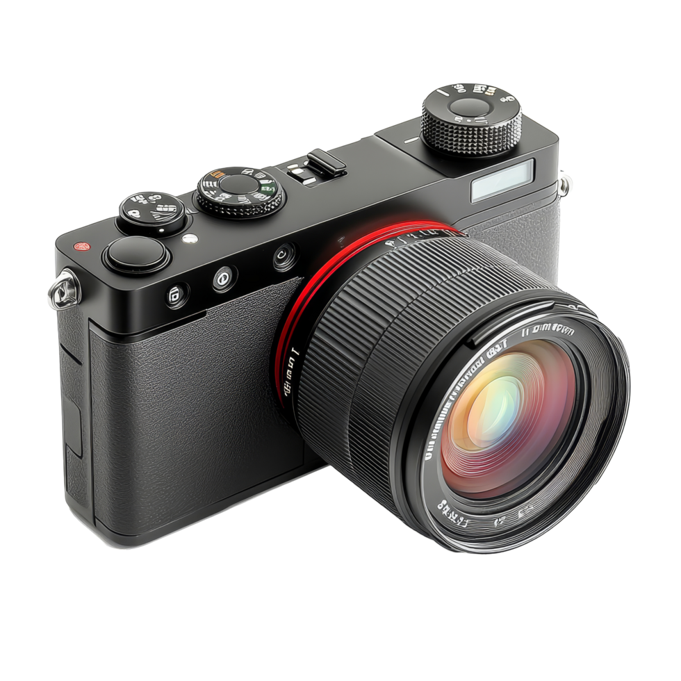 Compact modern mirrorless camera designed for semiprofessional use, perfect for various photography styles, Modern mirrorless system camera for semiprofessionals png