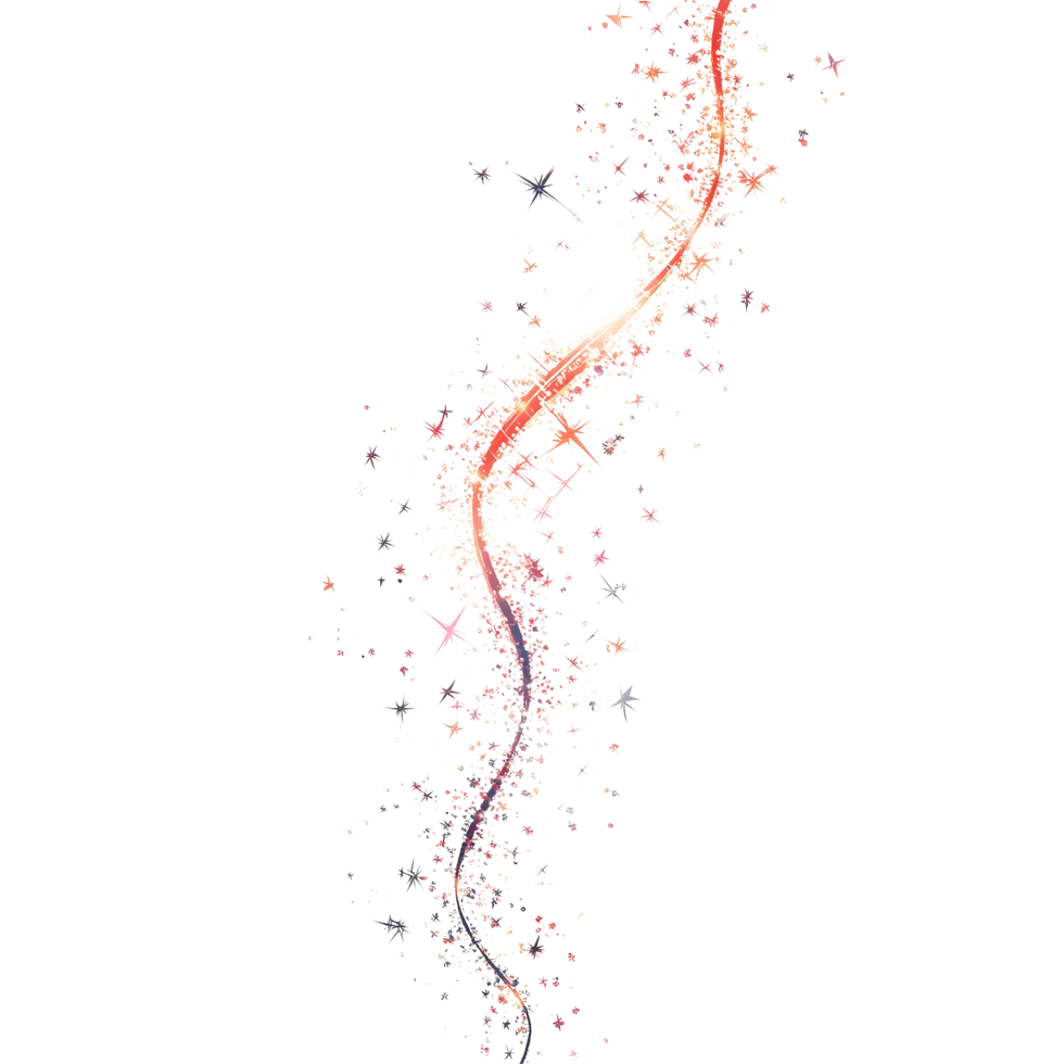 Sparklers creating a vibrant trail wave effect against a bright backdrop during a nighttime celebration, Sparklers Trail Wave Effect, file of isolated object on transparent background png