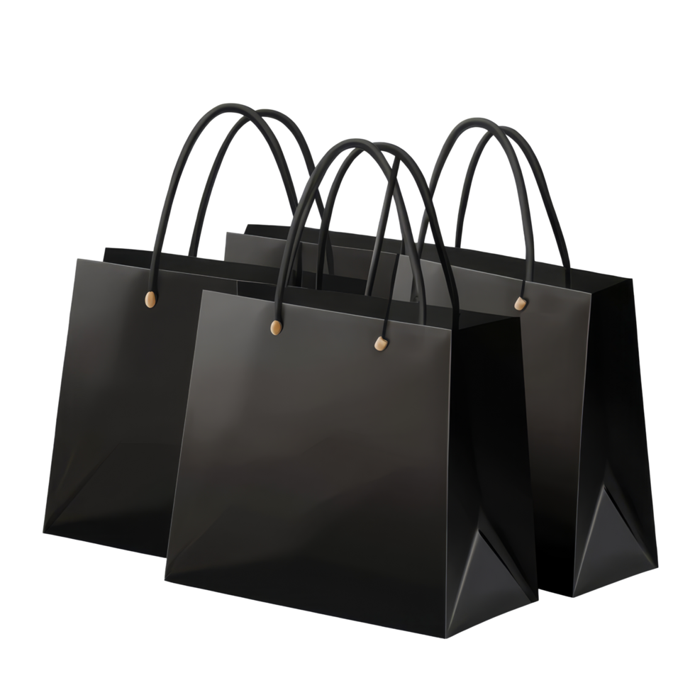 Exciting Black Friday promotional sale with stylish shopping bags set against a transparent background, file no background Black Friday promotional sale with shopping bag png