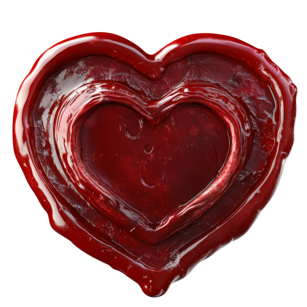 Heartshaped wax seal for invitations, letters, or gift wrapping in creative design projects, Heart shape wax seal Stock Illustration png