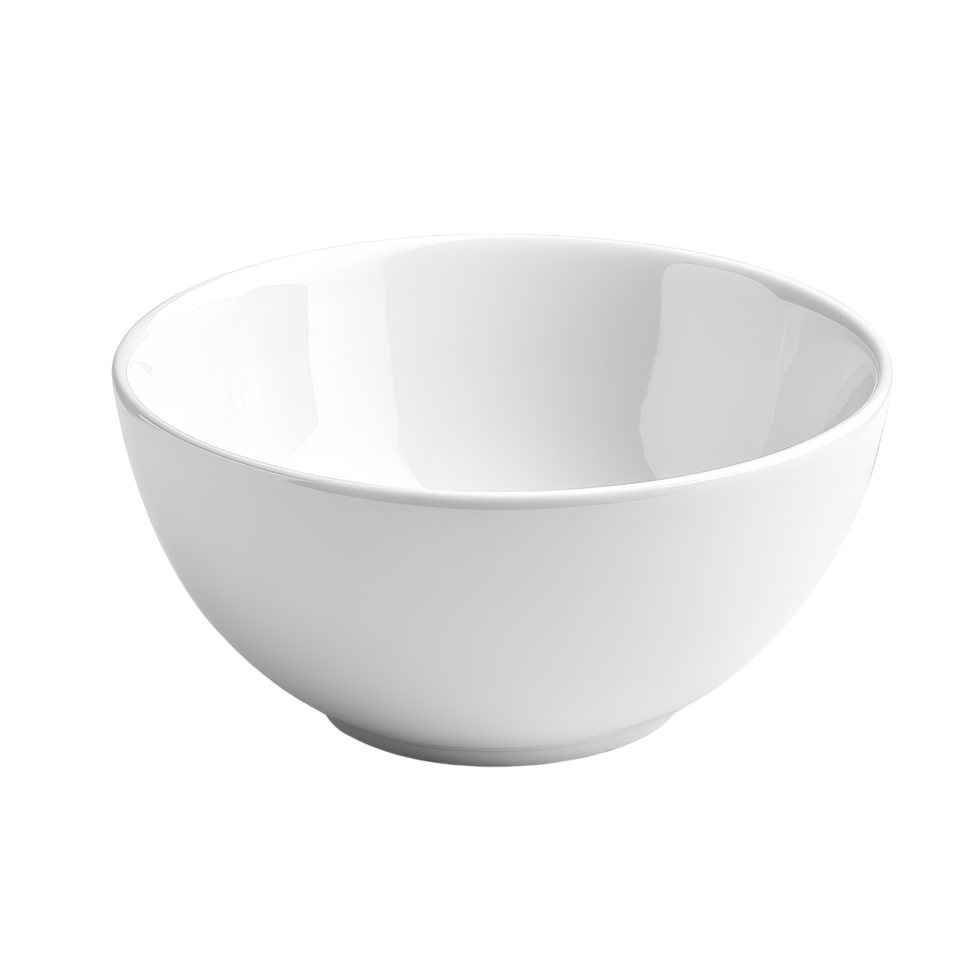 Empty transparent ceramic bowl on a plain transparent background for culinary and kitchen presentations, Empty transparent bowl isolated on transparent background png