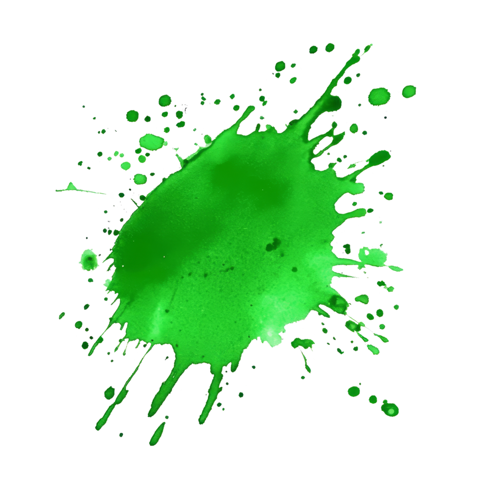 Bright green paint stain isolated on a transparent background showcasing vibrant splashes and unique textures, green color stain isolated on transparent background png