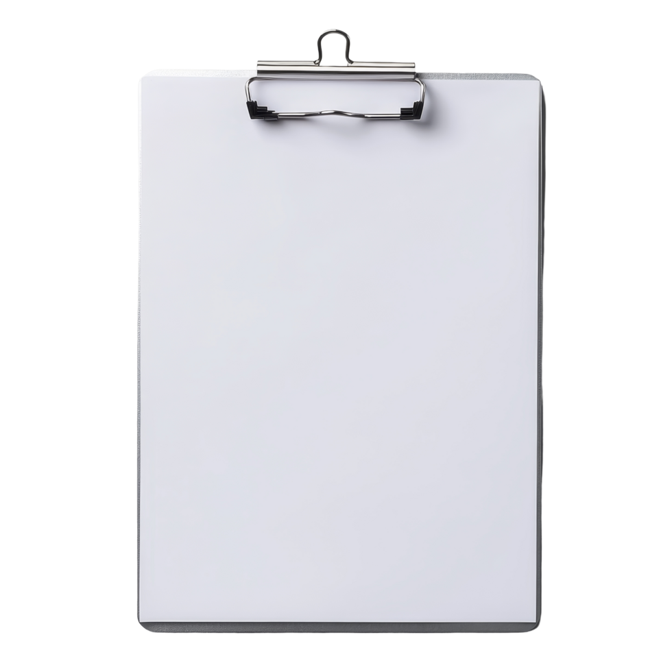 A silver clipboard resting on a flat surface, ready for notetaking or organizing documents in an office setting, Brown clipboard with clip at the top for papers png