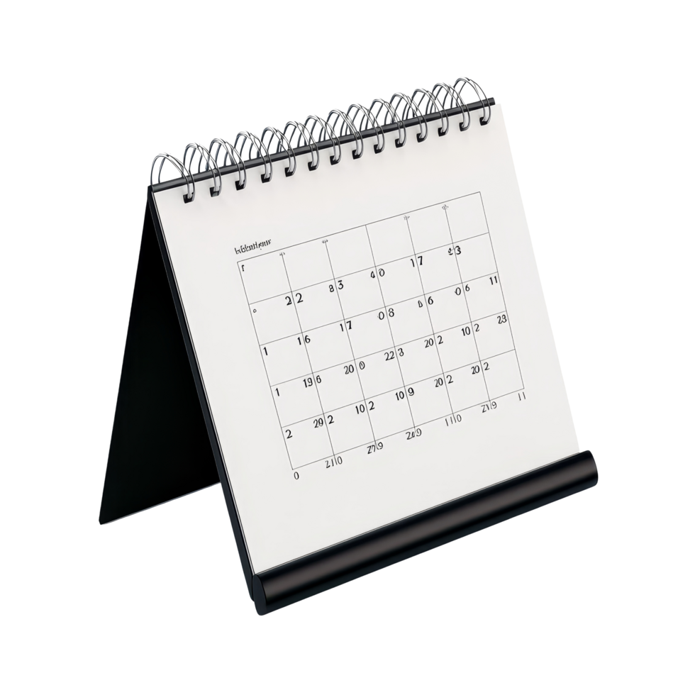 Table calendar for February displayed against a transparent background showcasing days of the month clearly, table calendar 2024 february isolated on transparent background png