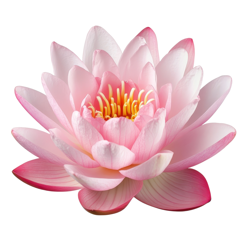 A beautiful pink lotus flower on a transparent background symbolizing purity and tranquility in natures elegance, lotus flower on transparent background png