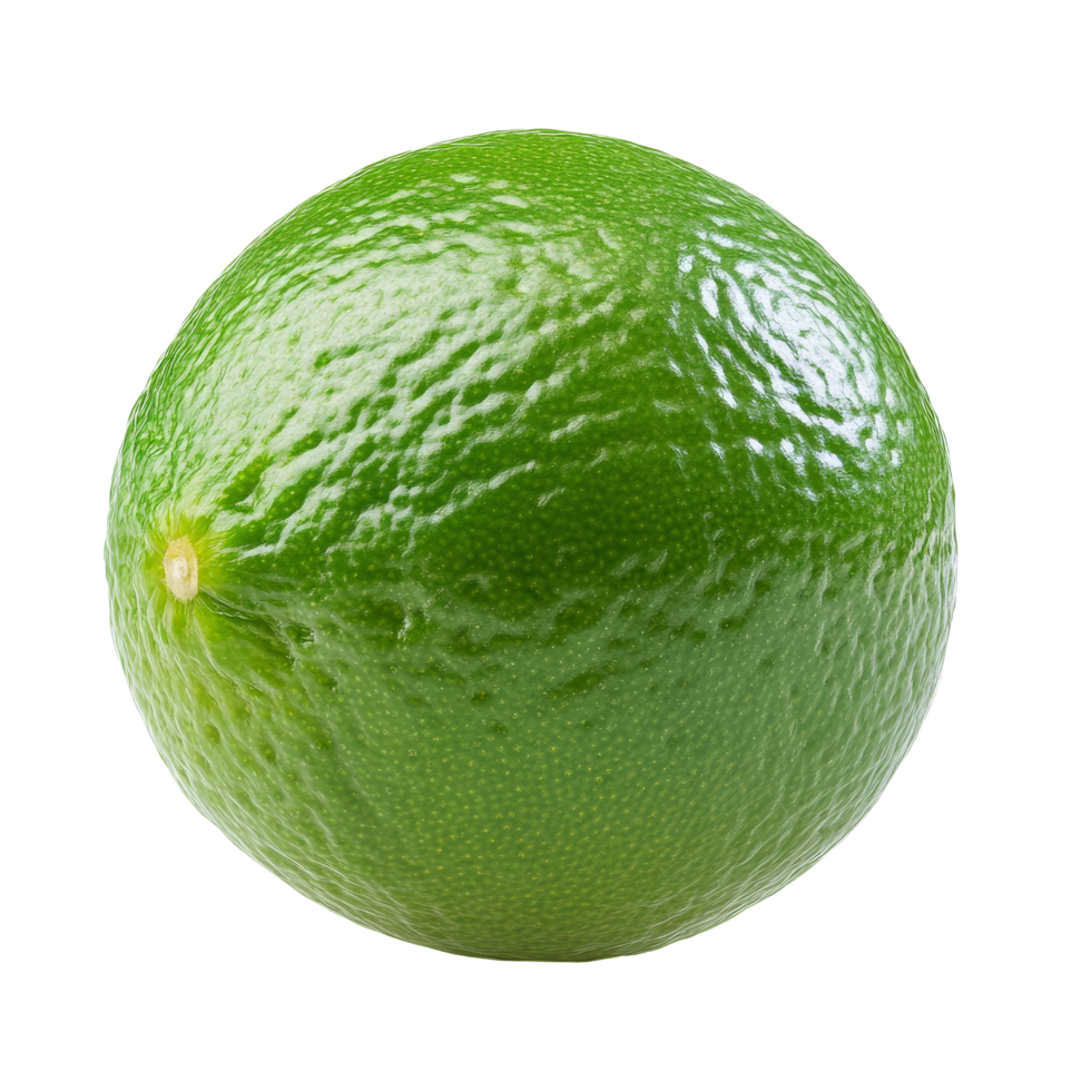 Fresh lime isolated on a transparent background, highlighting its vibrant green color and textured skin, lime isolated on transparent background png