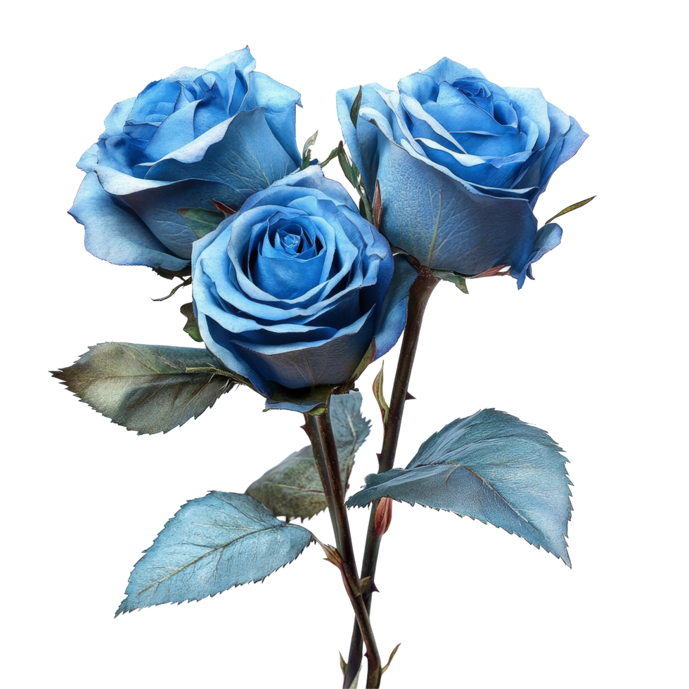 Beautiful blue roses arranged elegantly with whit transparent gemstones in a floral bouquet, blue rose Flowers Floral Bouquets flowers with transparent background png