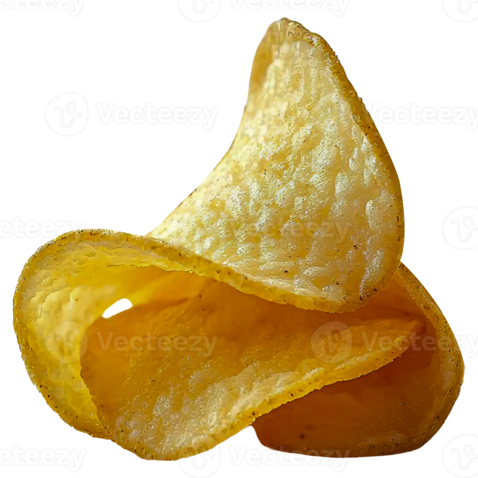 potato chips stack isolated on transparent background. png