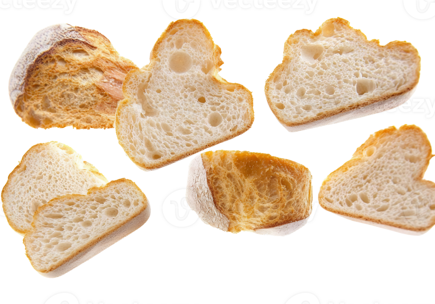 bread slices on transparent background. png
