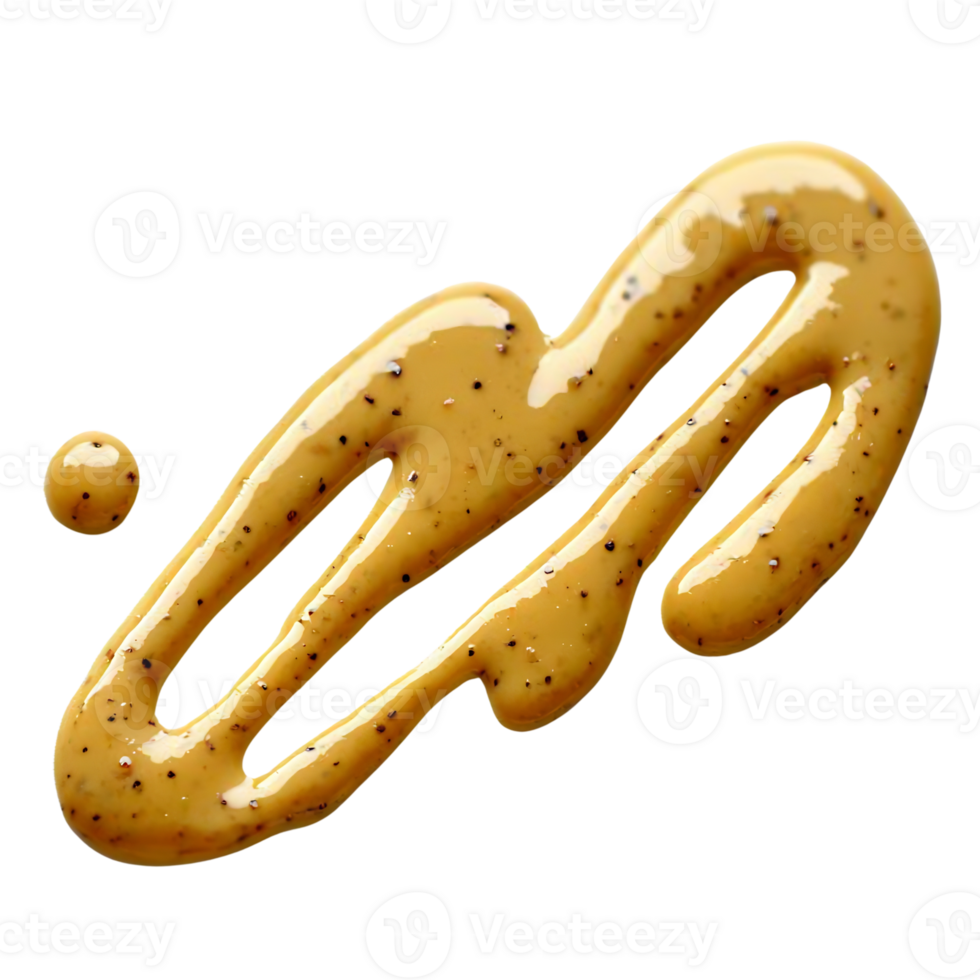 honey mustard sauce swirl isolated on transparent background. png