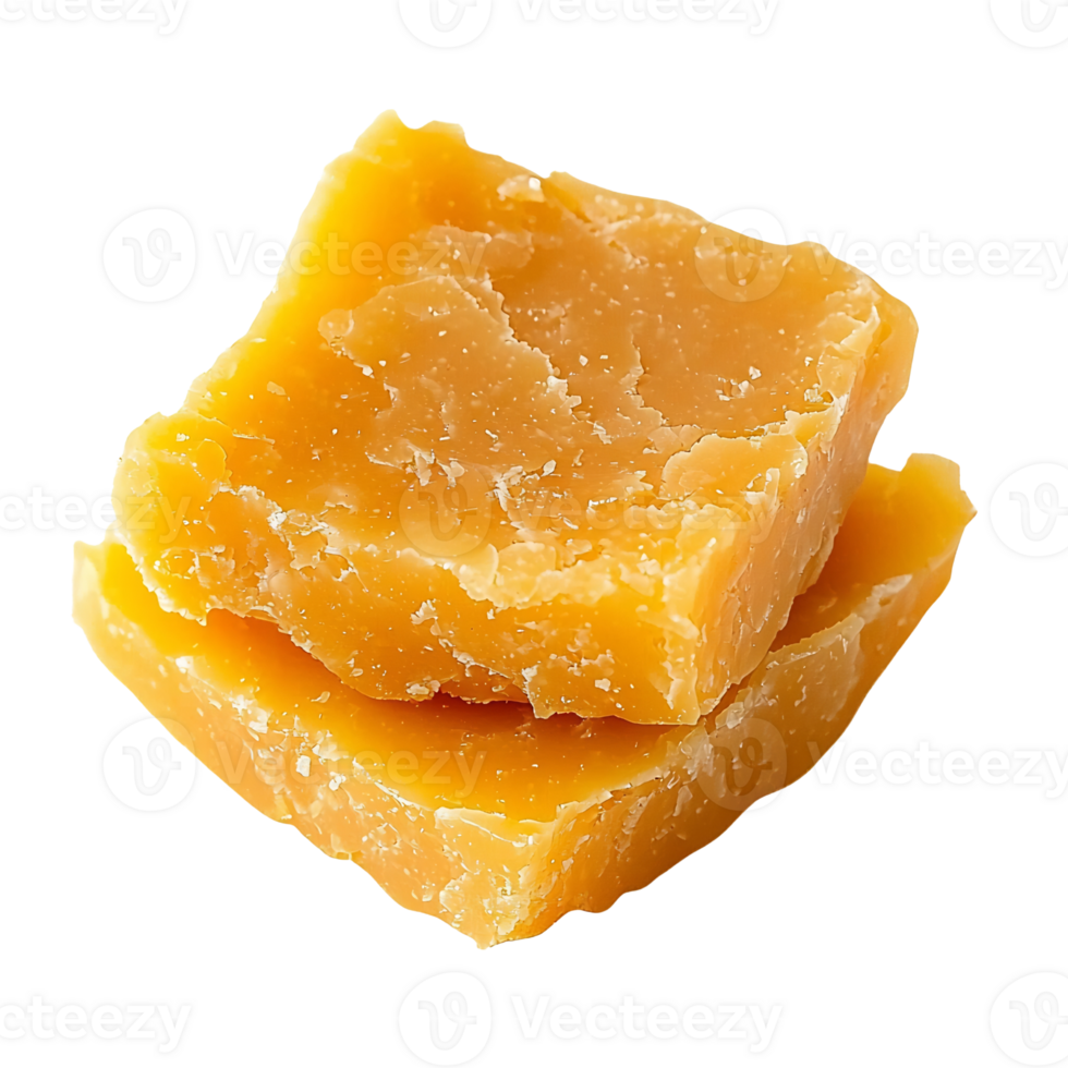two pieces of palm sugar on transparent background png