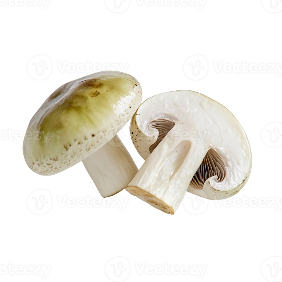 agaricus bisporus, mushrooms on transparent background. png