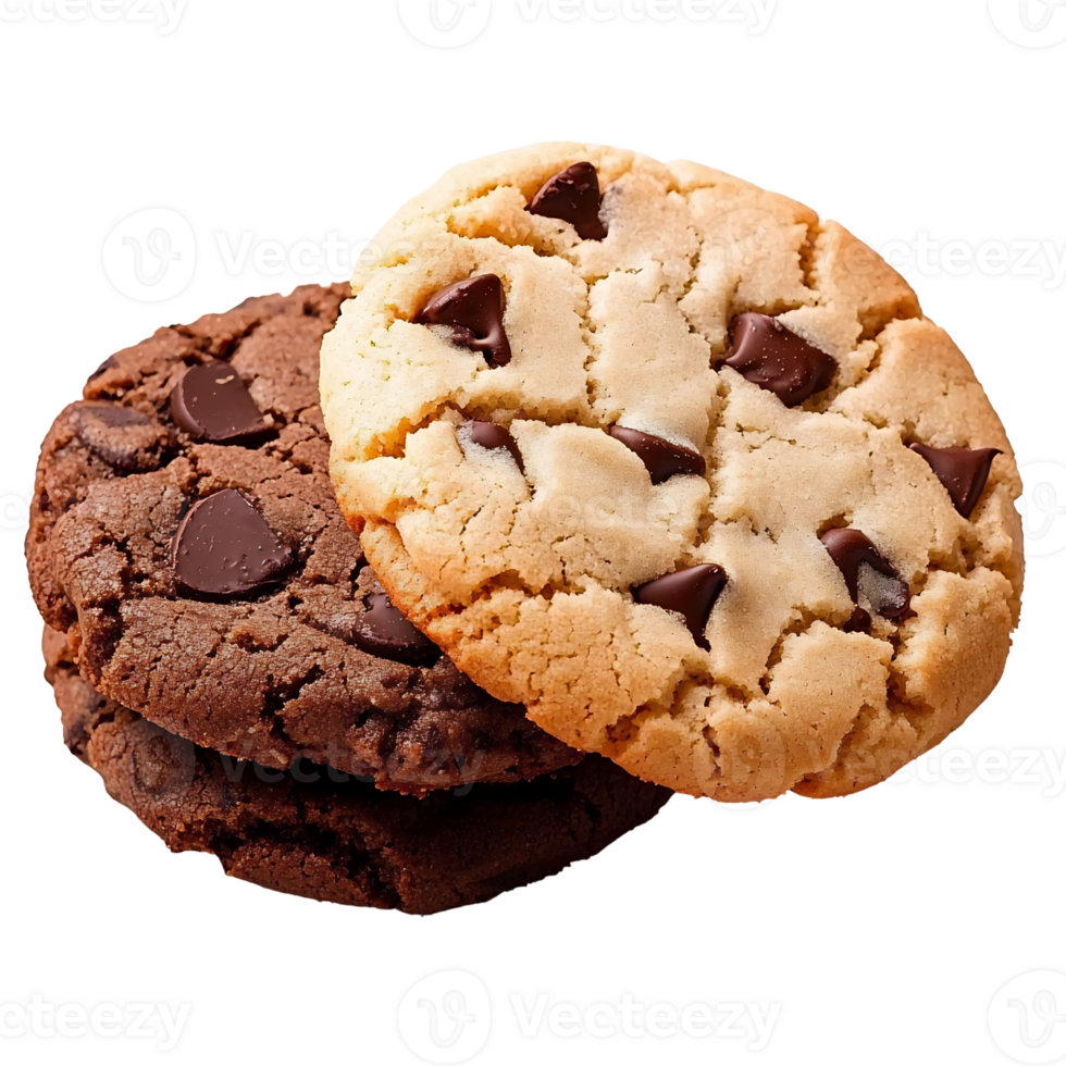 chocolate chip cookies stack on transparent background png