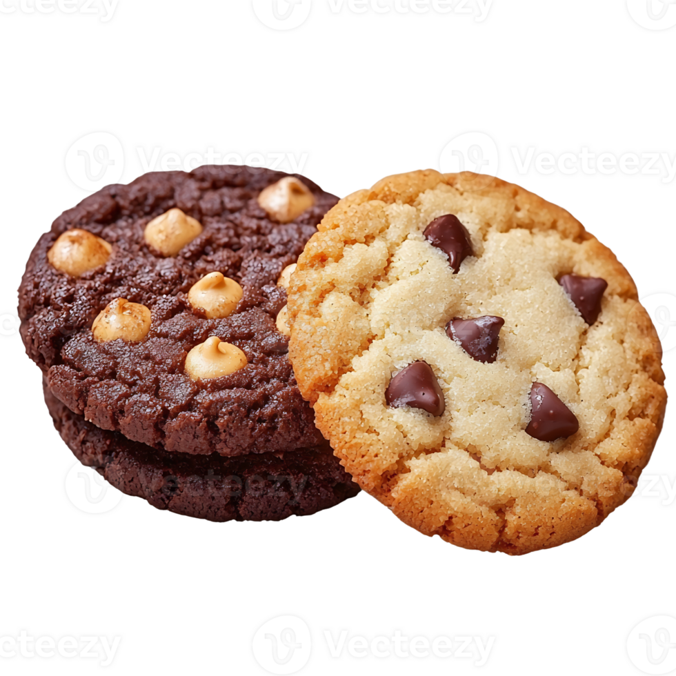 delicious chocolate chip cookies stacked on a black background png