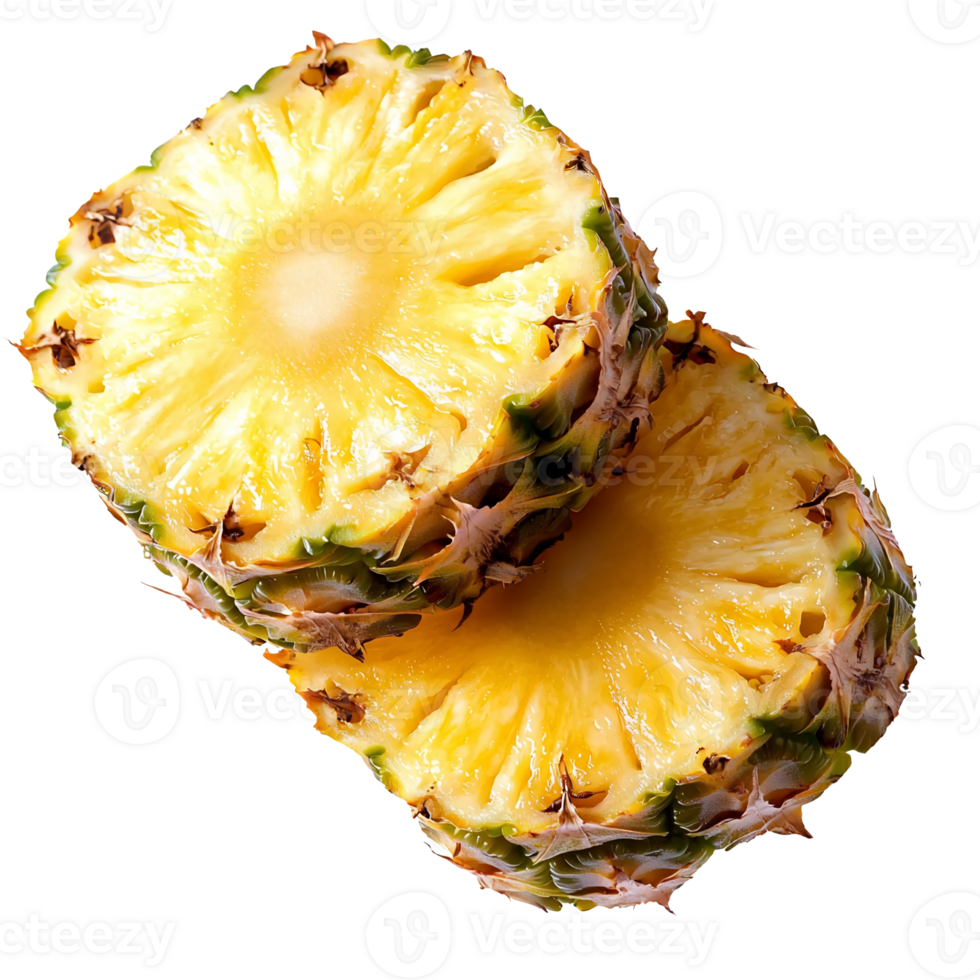 sliced pineapple on transparent background. png