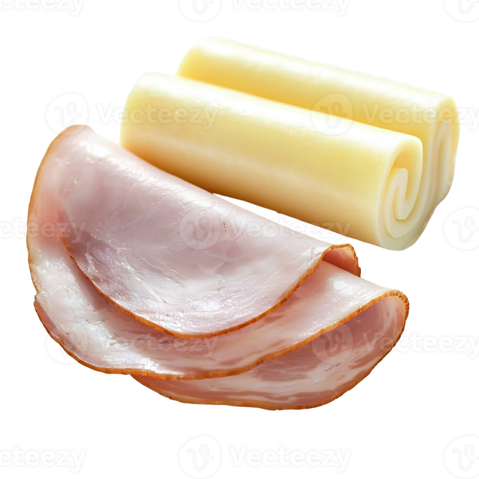 ham and cheese rolls on transparent background. png