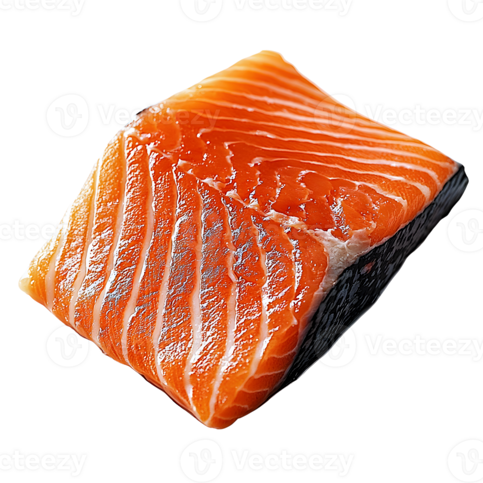 fresh salmon fillet isolated on transparent background png