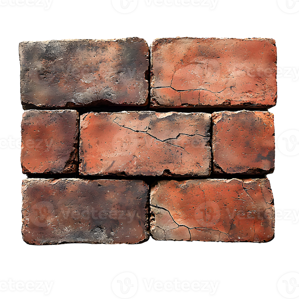 old brick wall texture on transparent background. png