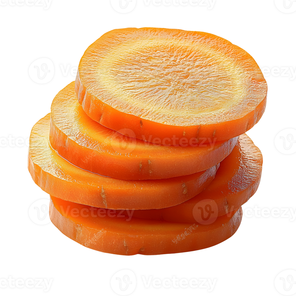 stack of sliced carrots on transparent background png