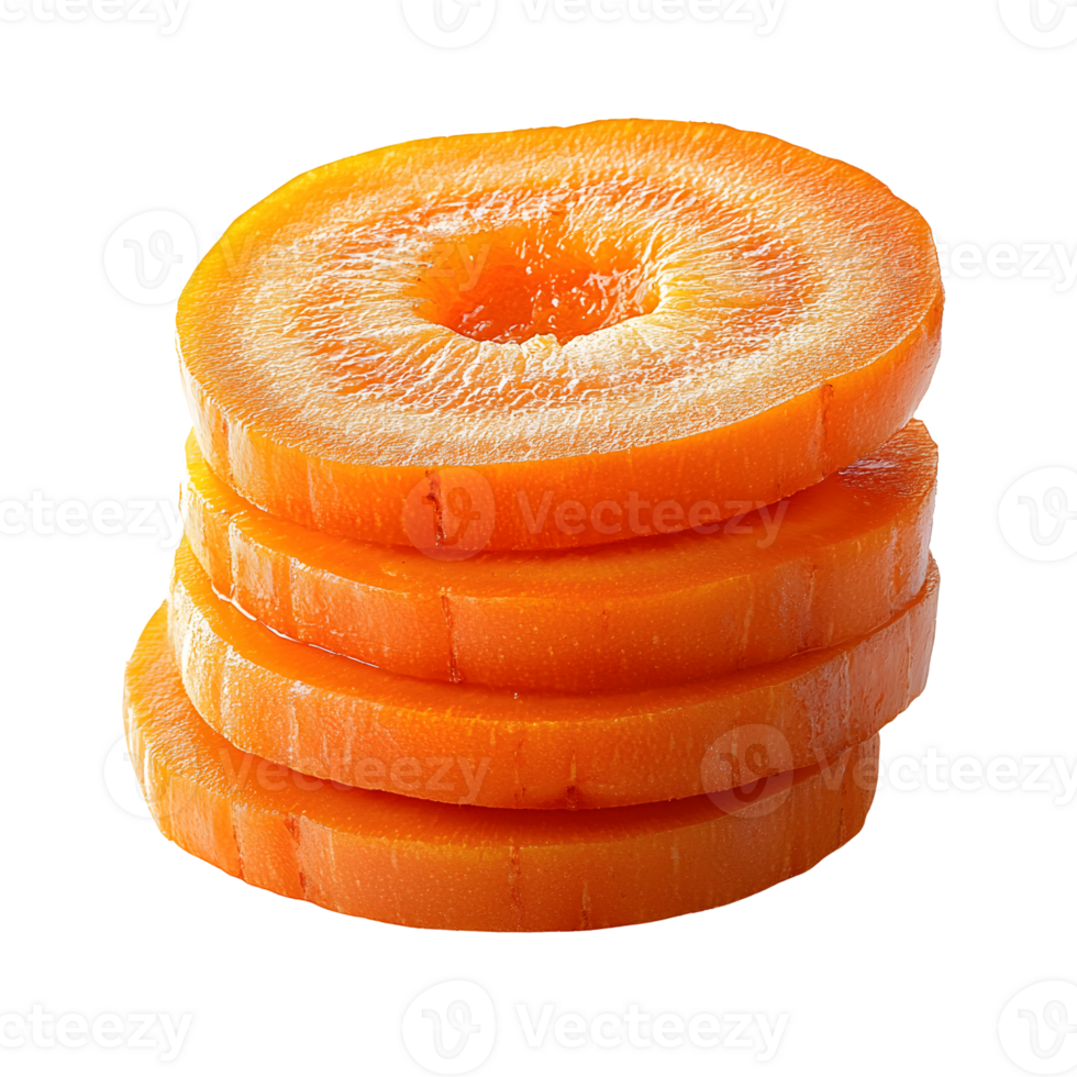 carrot slices stacked on transparent background png
